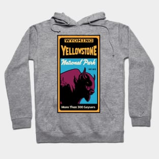 Yellowstone National Park Buffalo Aged Look Hoodie